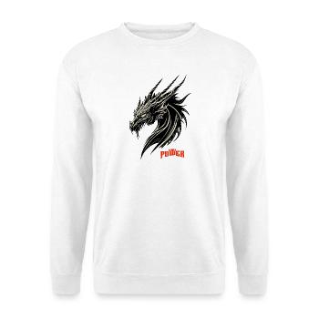 Drachenkopf Kontrastmuster - Unisex Pullover - Weiß - Vorne