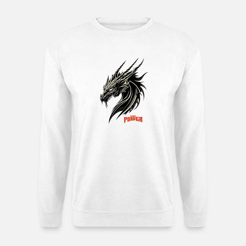 Dragon Head Contrast Pattern - Unisex Sweatshirt - white