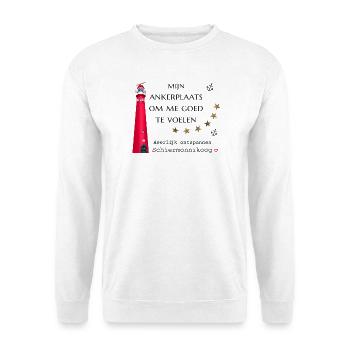Mein Ankerplatz Schiermonnikoog, Handzeichnung - Unisex Pullover - Weiß - Vorne