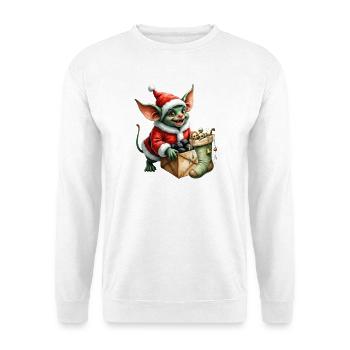 Lutin de Noël vert avec sac - Sweat-shirt Unisexe - blanc - Devant