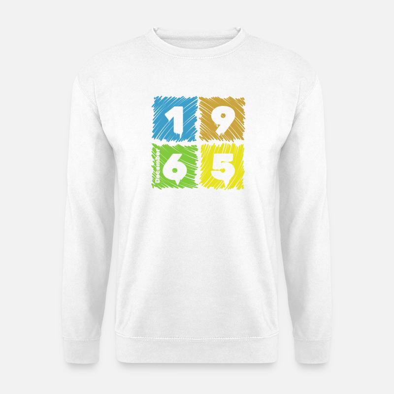 60. Geburtstag Farbige Patches since 12/1965 - Unisex Pullover - Weiß
