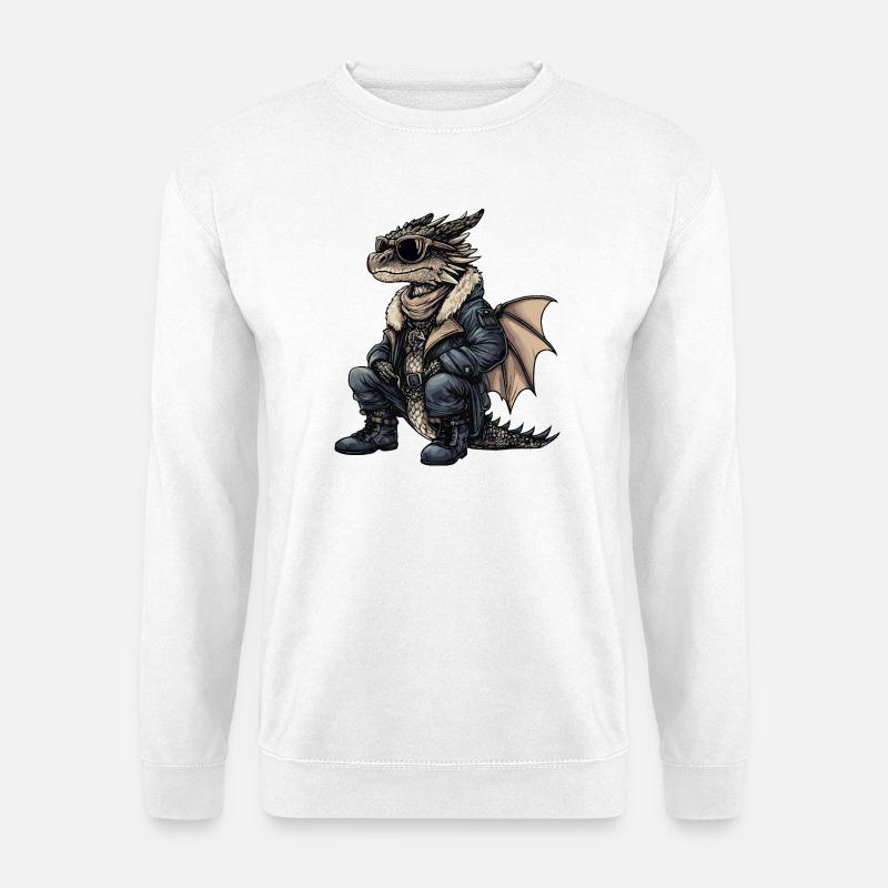 Drache Cool Winter - Unisex Pullover - Weiß
