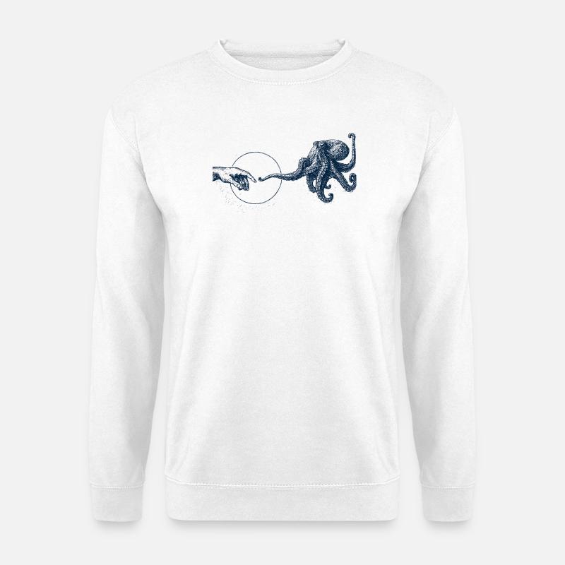 Oktopus - Kontakt - Unisex Pullover - Weiß