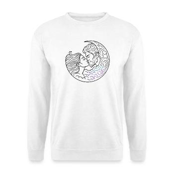 Mondkuss mit Wellenbögen-küssendes Liebespaar - Unisex Pullover - Weiß - Vorne