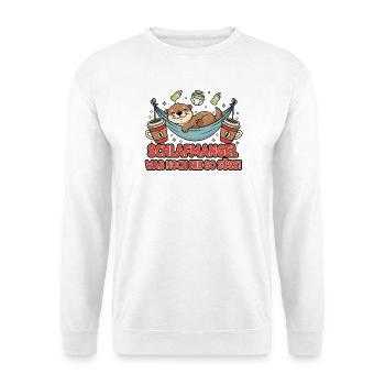 Sleeping angel otter in hammock - Unisex Sweatshirt - white - Front