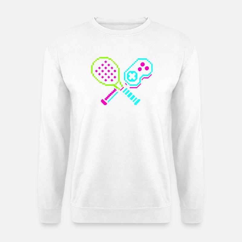 Retro Arcade Neon Paddel - Unisex Pullover - Weiß