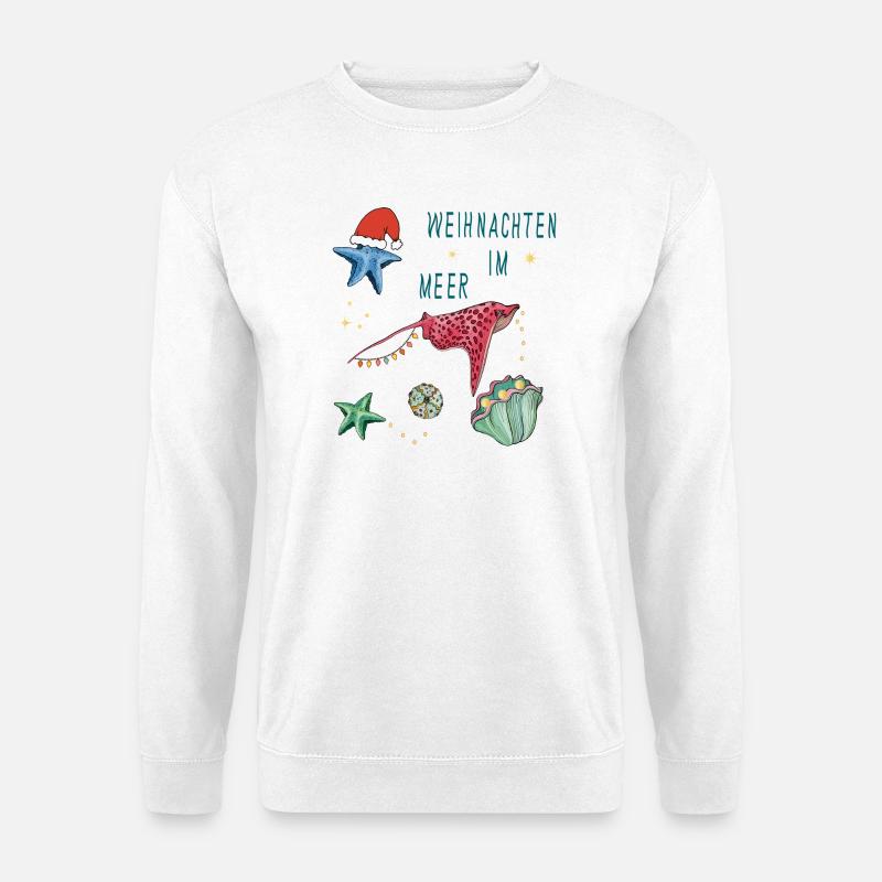 Weihnachten im Meer Unterwasserfest - Unisex Pullover - Weiß