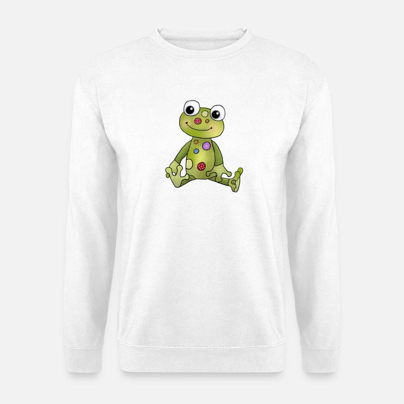 Frosch_mit_Punkten - Unisex Pullover - Weiß