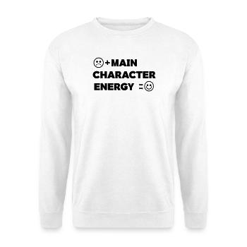 Main_Character_Energy_Positive_ _smile - Unisex Sweatshirt - white - Front