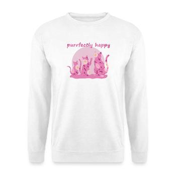 Parfaitement heureux - pour les amoureux des chats - Sweat-shirt Unisexe - blanc - Devant