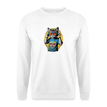 Neon Cat DJ Vibe Tee - Sweat-shirt Unisexe - blanc - Devant