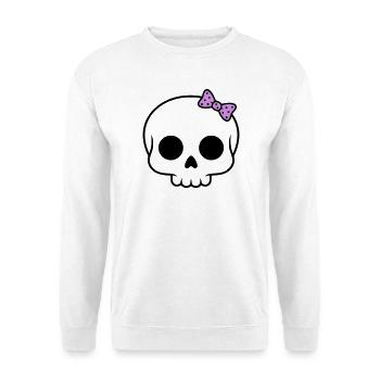 Cute skull with bow | Girly Goth - Unisex Sweatshirt - white - Front