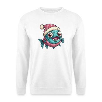 Noël de poisson piranha - Sweat-shirt Unisexe - blanc - Devant