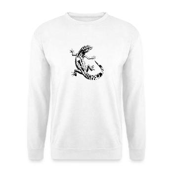 Leopardgecko - Unisex Pullover - Weiß - Vorne - Alina (178cm) & Michal (187cm)