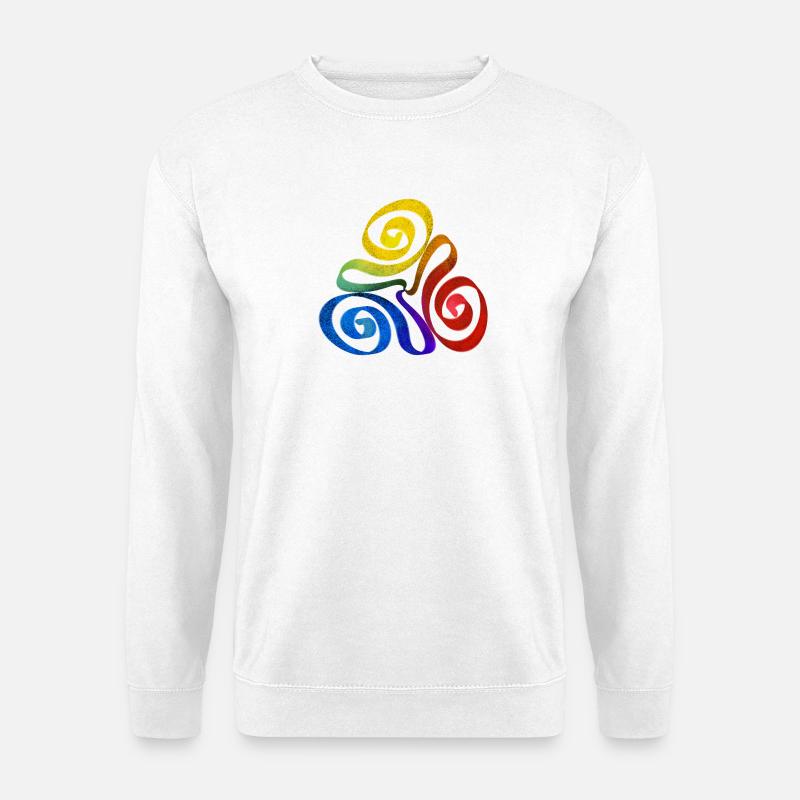 Rainbow triangle spiral - Unisex Sweatshirt - white