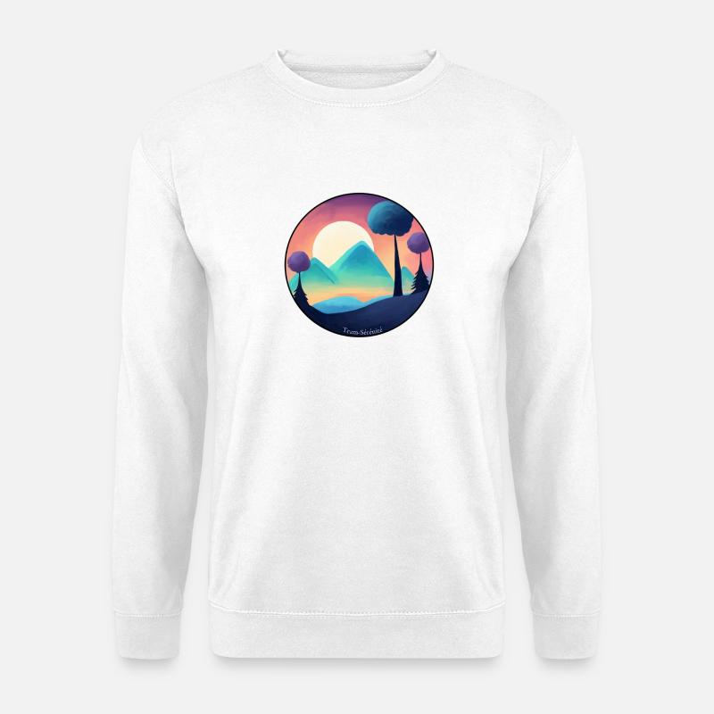 Die Gelassenheit der Pastellberge - Unisex Pullover - Weiß