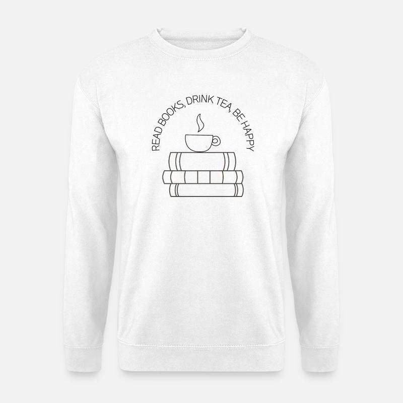 Lesen, Tee & Glück – Design - Unisex Pullover - Weiß