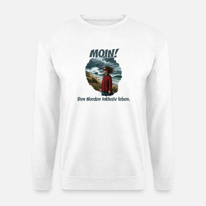 Moin inklusiver Küstenwind - Unisex Pullover - Weiß
