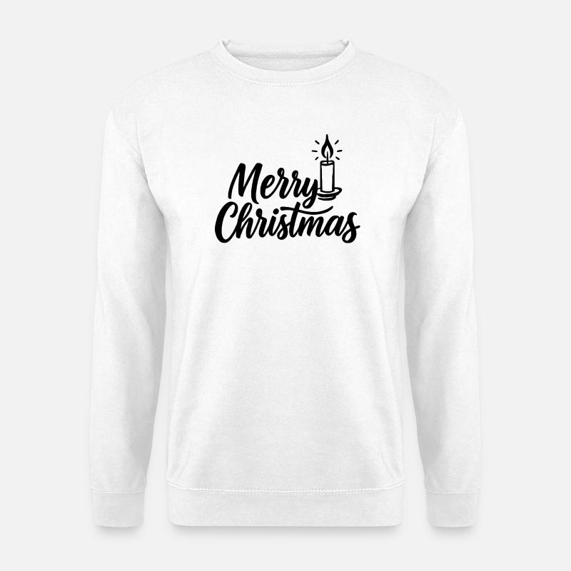 Merry Christmas mit Weihnachtskerze - Unisex Pullover - Weiß
