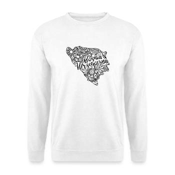 Bosnia & Herzegovina Map Mandala Sarajevo - Unisex Sweatshirt - white - Front