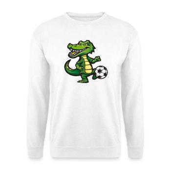 Krokodil Fußballheld Karikatur - Unisex Pullover - Weiß - Vorne