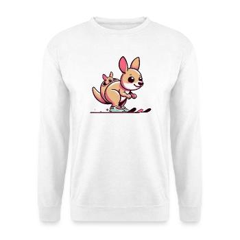 Kangaroo with baby in pouch sweet and cheerful - Unisex Sweatshirt - white - Front