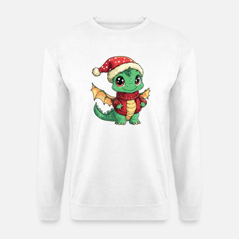 Drache Weihnachten - Unisex Pullover - Weiß