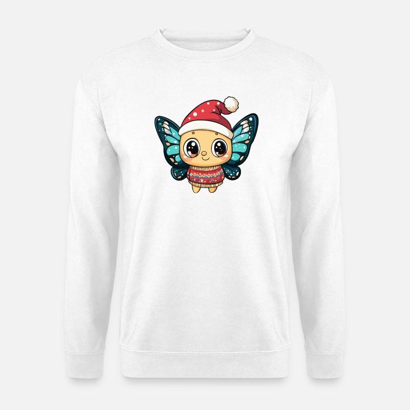 Schmetterling Weihnachten - Unisex Pullover - Weiß