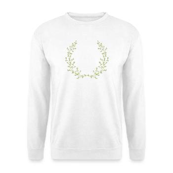 Delicate half wreath of green branches – nature motif - Unisex Sweatshirt - white - Front