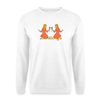 Sternzeichen Zwillinge mit einer Blume - Unisex Pullover - Weiß - Vorne