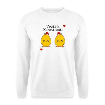 Frohe Weihnachtsküken - Unisex Pullover - Weiß - Vorne