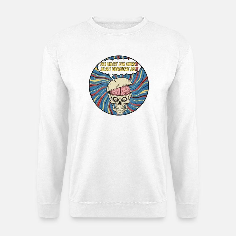 Psychedelischer Schädel Witz - Unisex Pullover - Weiß
