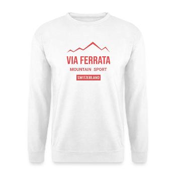 Klettersteig Schweiz - Unisex Pullover - Weiß - Vorne - Alina (178cm) & Michal (187cm)