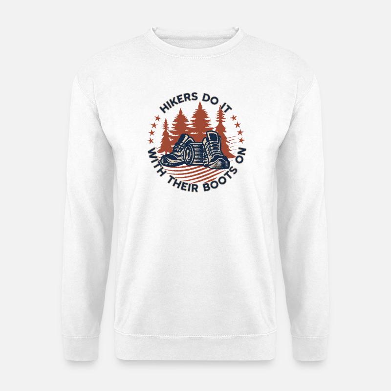 Lustige Wanderschuhe Kreis Abzeichen - Unisex Pullover - Weiß