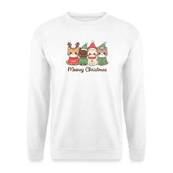 Miauige Weihnachtskatze Squad, Kätzchen - Unisex Pullover - Weiß - Vorne