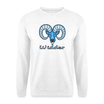 Signe du zodiaque Bélier en bleu - Sweat-shirt Unisexe - blanc - Devant