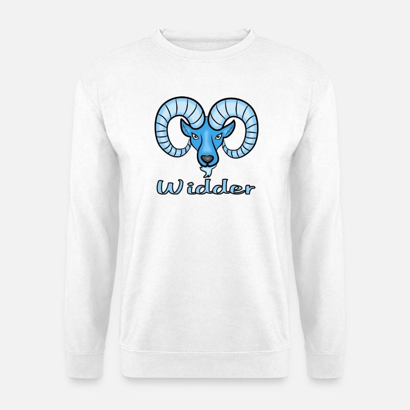 Sternzeichen Widder in Blau - Unisex Pullover - Weiß