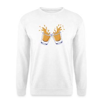 Anstoßen Splash-Design - Unisex Pullover - Weiß - Vorne - Alina (178cm) & Michal (187cm)