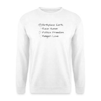 Une seule Terre. Une seule humanité. Un seul amour. - Sweat-shirt Unisexe - blanc - Devant