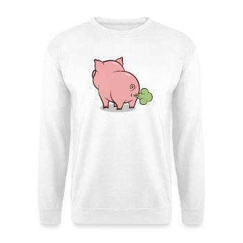 Dessin animé du cochon soufflant - Sweat-shirt Unisexe - blanc - Devant