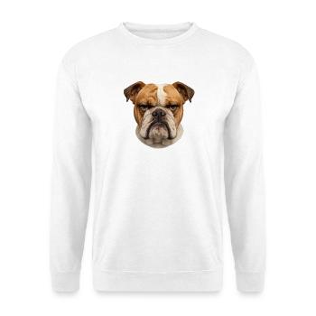 Bulldog Blick Harte Gelassenheit - Unisex Pullover - Weiß - Vorne
