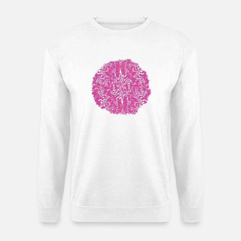 Kreisrose Pinkes Muster - Unisex Pullover - Weiß
