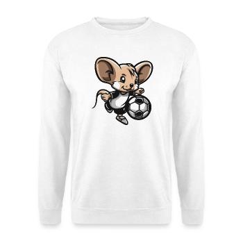 Maus Fußballheld Cartoon-Illustration - Unisex Pullover - Weiß - Vorne