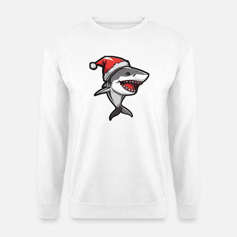 Noël requin - Sweat-shirt Unisexe - blanc