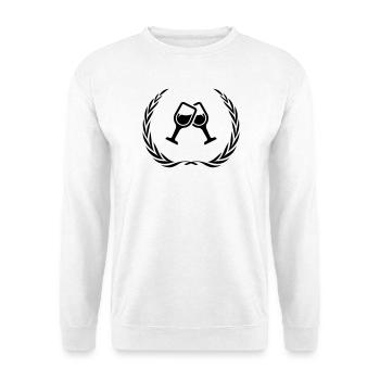 Wein Gläser Kranz - Unisex Pullover - Weiß - Vorne