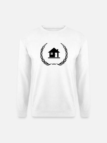 Haus Symbol Home Kranz - Unisex Pullover - Weiß