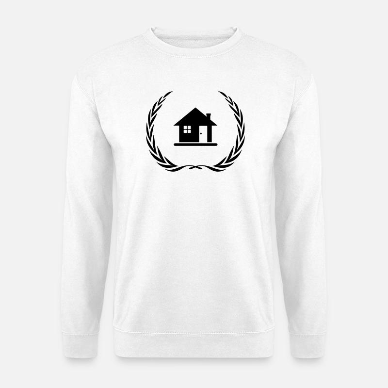 House Symbol Home Wreath - Unisex Sweatshirt - white