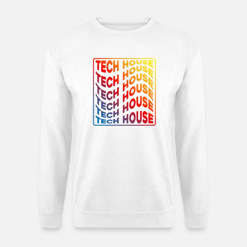 Tech House Neon Gradient Repeats - Unisex Sweatshirt - white
