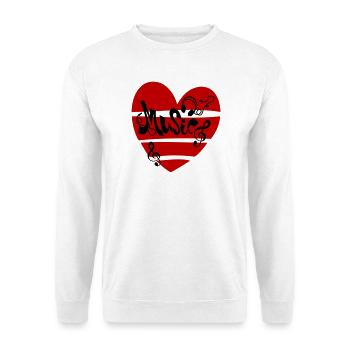 Musik Herz mit Noten - Unisex Pullover - Weiß - Vorne