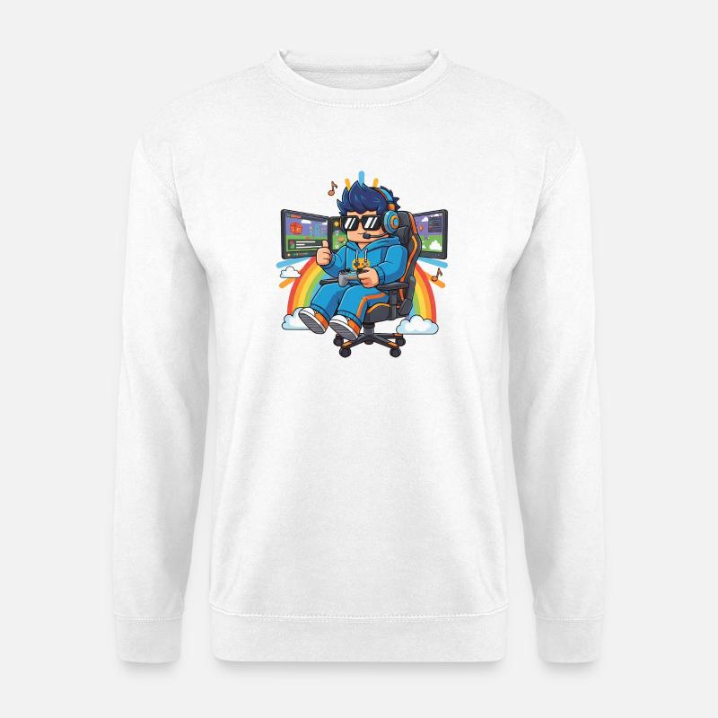 Cooler Streamer, der Spiele spielt - Unisex Pullover - Weiß